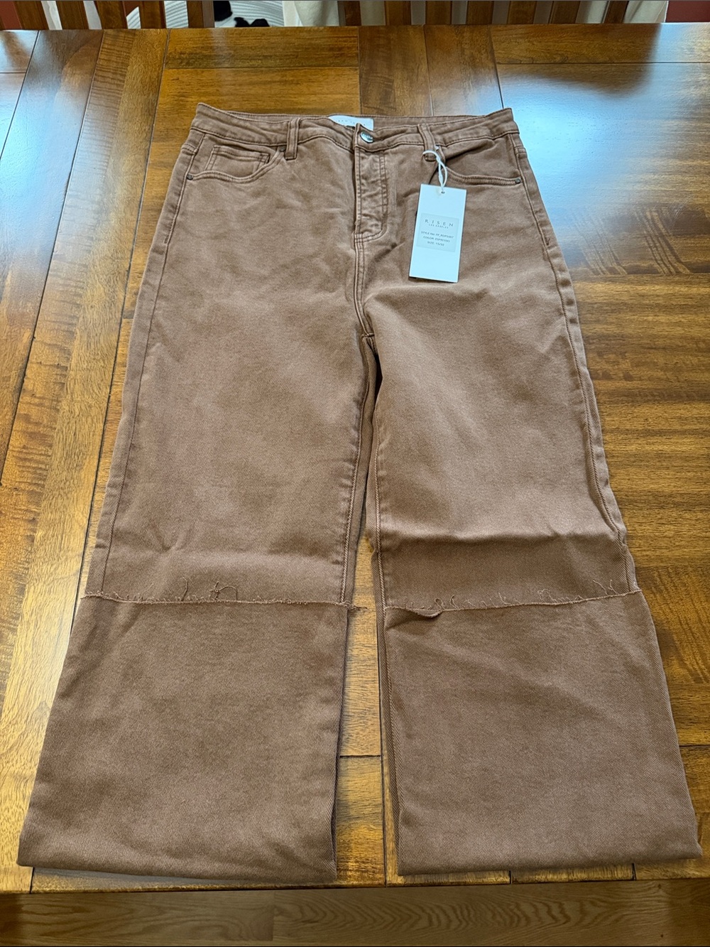 High-Rise Wide-Leg Flare Jeans in Espresso Brown